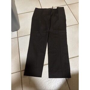 Zara Basic Pants Womens 6 Plain Brown Cropped Office Career Work Trousers